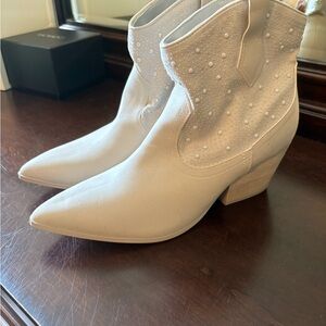 MIA Cream Heeled Western Boots